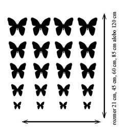 Nálepky na stenu - Sada motýľov 4