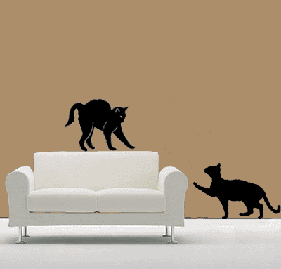 Nálepky na stenu - Nahnevaná mačka 18