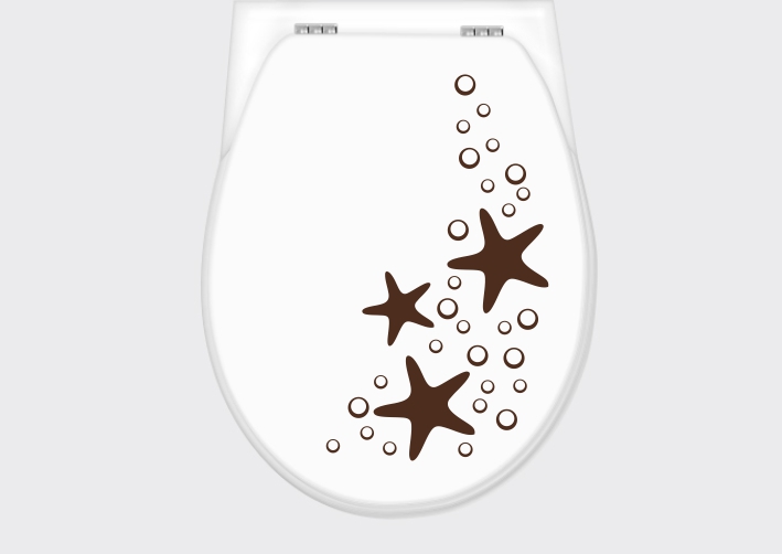 Nálepka na WC - Hviezdice s bublinami