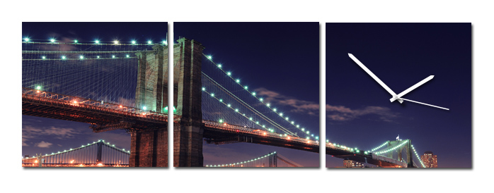 Dizajnové hodiny na stenu ako obraz - Brooklynský most - Kliknutím na obrázok zatvorte -