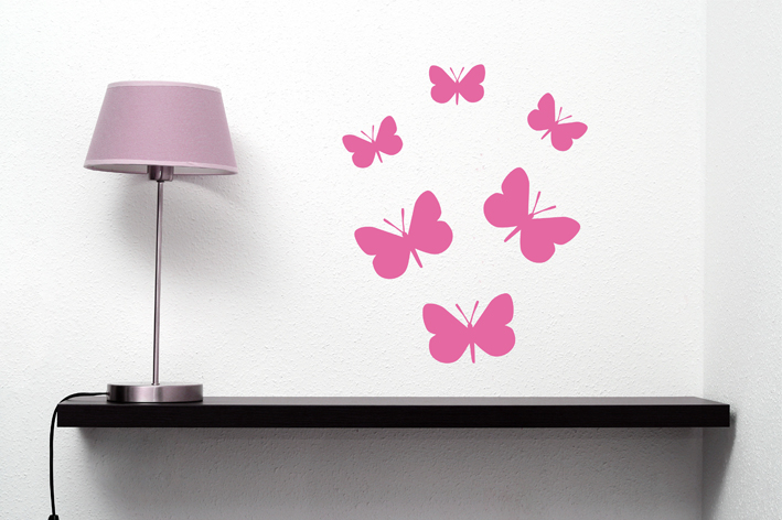 Nálepky na stenu - Šesť motýlikov