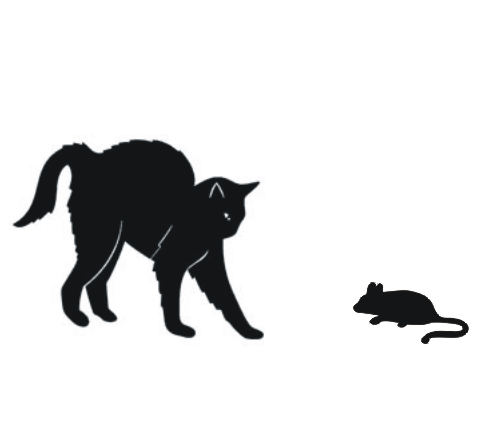 Nálepky na stenu - Mačka a myš 2 - Kliknutím na obrázok zatvorte -