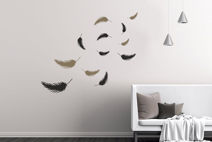 Nálepky na stenu Dvojfarebné perie