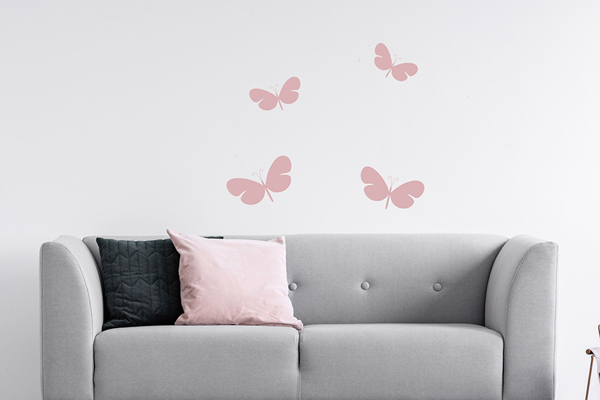 Nálepky na stenu - Set štyroch motýlikov