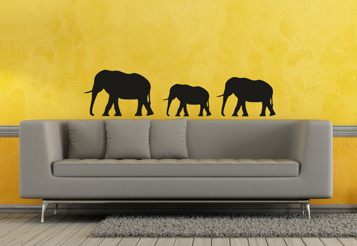 Nálepky na stenu - Sada troch slonov
