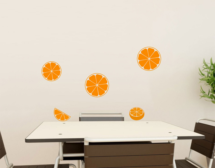 Nálepky na stenu - Šesť pomarančov