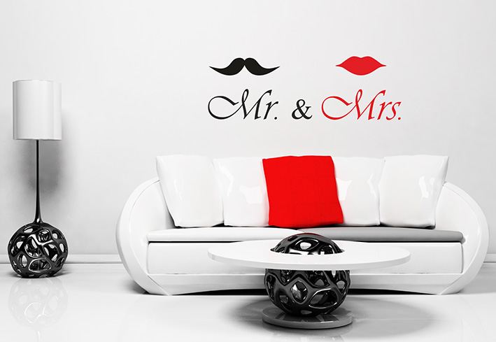 Nálepky na stenu - Mr. & Mrs.