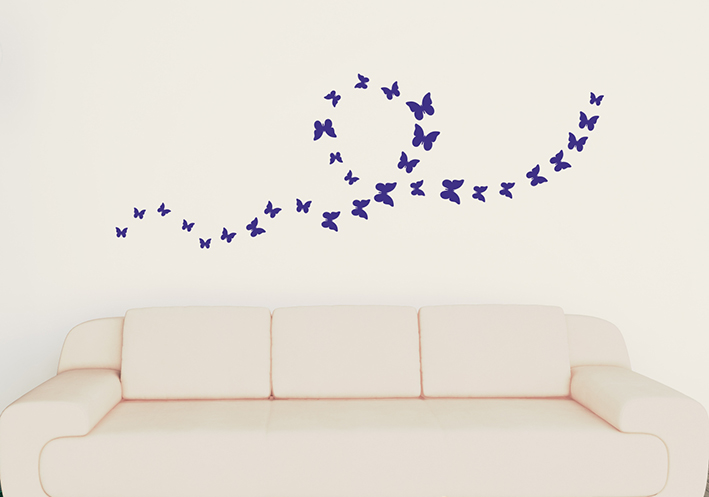 Nálepky na stenu - Veľký roj motýľov
