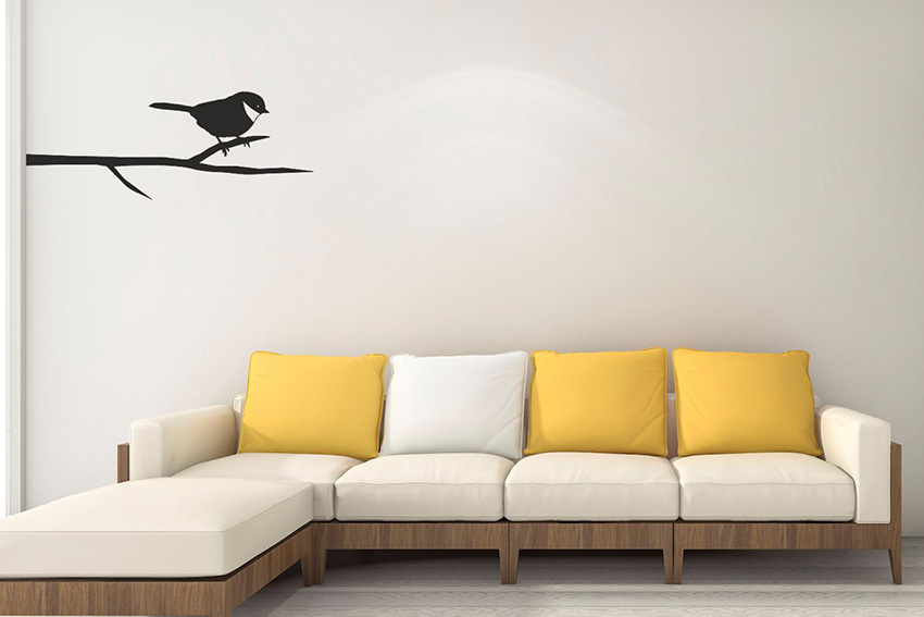 Nálepky na stenu - Vtáčik na vetvičke