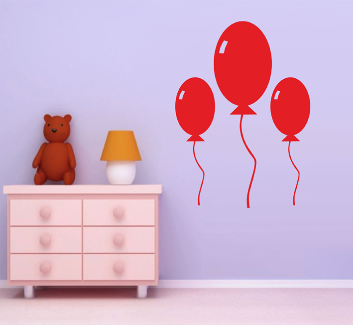Nálepky na stenu - Tri balóniky