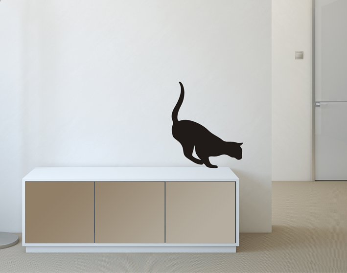 Nálepky na stenu - Mačka v skoku