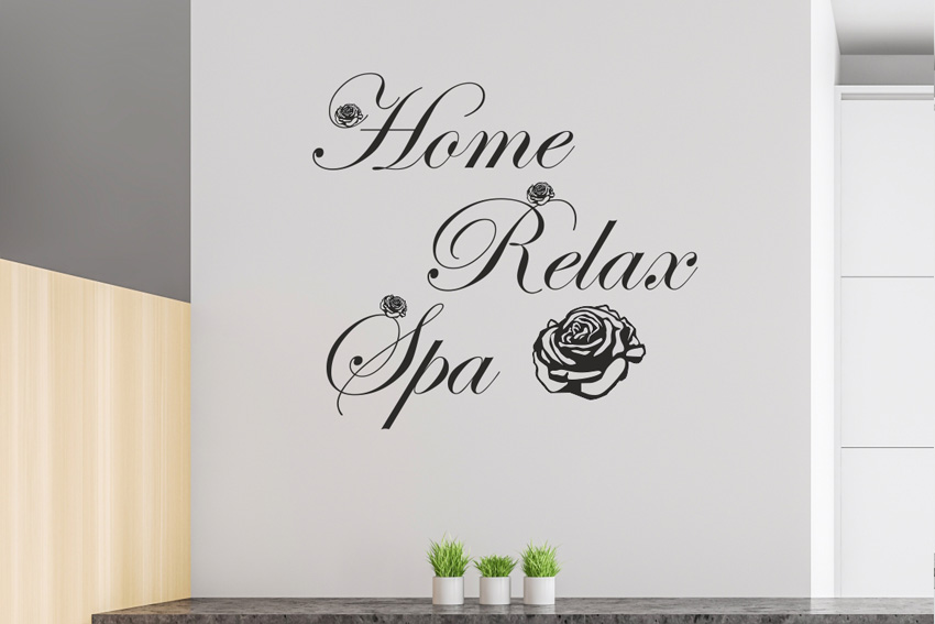 Nálepky na stenu - Home Spa, Wellness, Relax