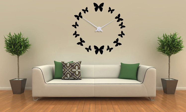 Dizajnové hodiny na stenu - 12 motýlikov