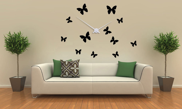 Dizajnové hodiny na stenu - 12 motýlikov