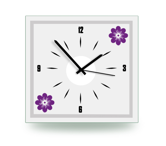 Dizajnové hodiny na stenu - Dva kvety HS245
