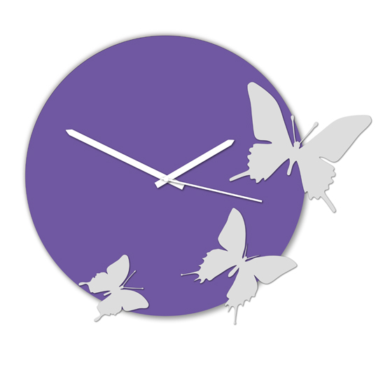 Dizajnové hodiny na stenu - Tri poletujúce motýle HS246